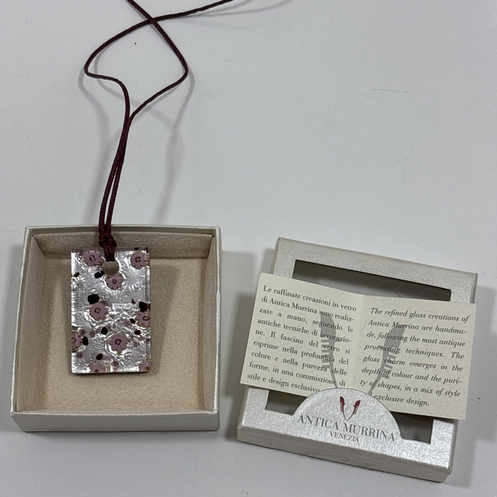 Authentic Antica Murrina Venezia handmade Murano glass pendant necklace